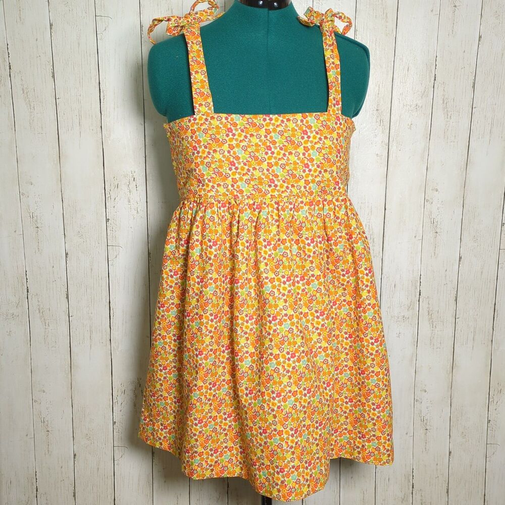 Handmade Floral Babydoll Dress Mini Sundress Cottagecore Whimsical Size L/XL